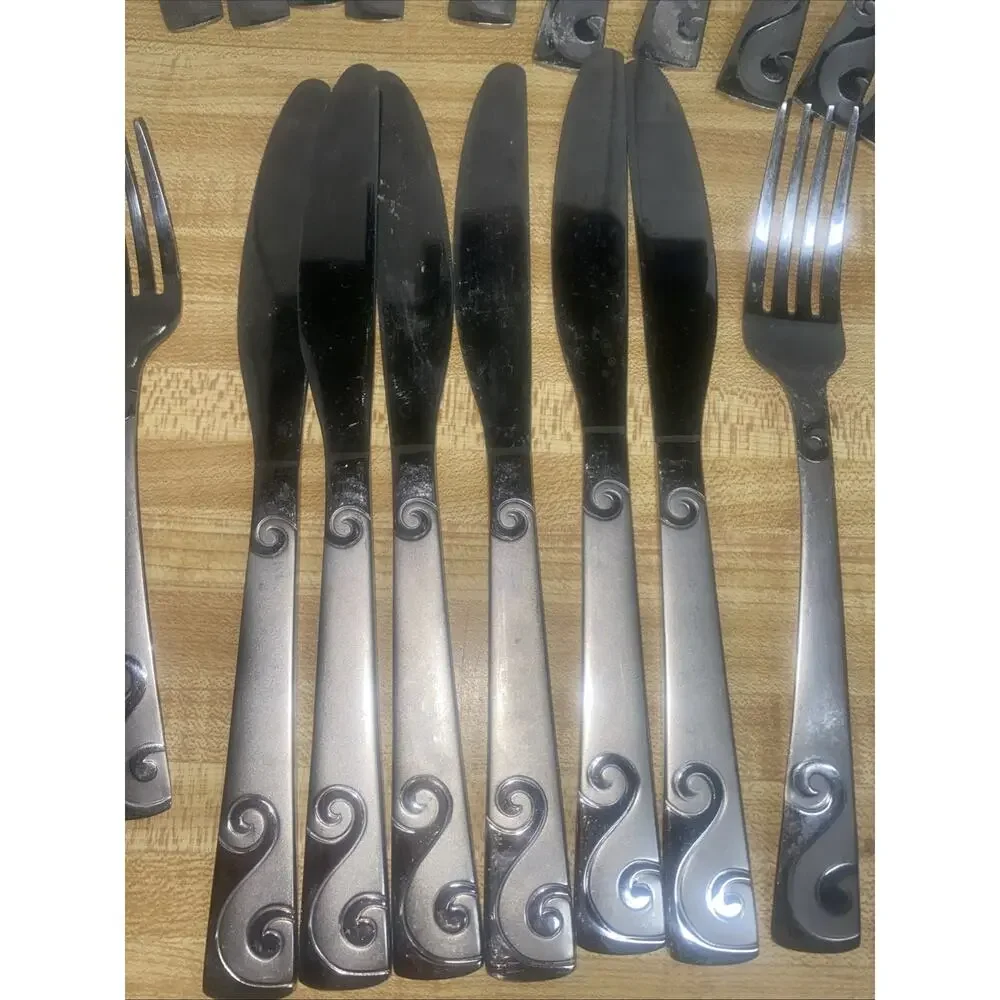 Cambridge Silver Sand Script Pattern Flatware Lot Of 25 Pieces